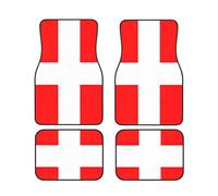 Denmark Danish Flag Print Stylish Car Foot Mat Set 4 Pieces Convenience Floor Mats Sedans SUV Trucks Vans