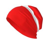 Denmark Danish Flag Printed Knitted hat, Beanie, and ski Cap with a Double Layer Design, Perfect for Everyday wear or Travel. Black