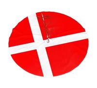 Denmark Danish Flag Printing Christmas Tree Skirt With 3 Red Rope Ties For Merry Christmas Party Halloween Trees Decoration