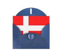 Denmark Danish Flag Printing Holiday Love Buckle Pearl Paper Bulk With Envelopes Greeting, Thinking Of You Cards 4 X 6inch