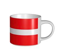 Denmark Danish Flag Printing Large-Capacity Ceramic Mugs, Perfect for Coffee Shops,Stylish Design with Comfortable C-Handle