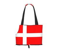 "Denmark Danish Flag Prints Small Dog Carrier Bag, Portable Cat Carrier Handbag, Foldable Pet Carrier Bag, Personalized Pattern Design"