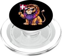 Denmark Danish Roots Cute Lion Sunglasses Danish Flag PopSockets PopGrip for MagSafe