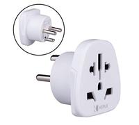 Denmark DK, Greenland Adapter Travel Type K Plug to UK, US USA American, AUS Australia, EU Europe European, Asia, China, Thailand, Ireland Adaptor Universal Worldwide Socket International 3 Pin Prong