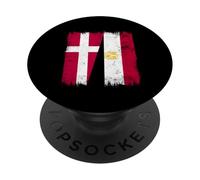 Denmark Egypt Half Flag Danish Egyptian Heritage PopSockets Adhesive PopGrip