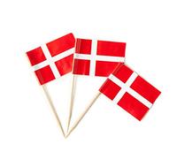 Denmark Flag Danish Dane Small Toothpick Mini Cupcake Flags Decorations (100 pcs)