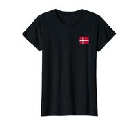 Denmark Flag Danish Danmark Dansk Scandinavia Value Graphic T-Shirt, Women, Black, XS