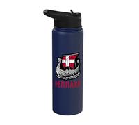 Denmark Flag Danish Viking Drakkar History Stainless Steel Insulated Water Bottle