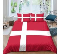 Denmark Flag Flag Duvet Cover Single 90X190 Cm 3D Printed Bedding Set Duvet Cover And Pillowcase Bedroom Decor Quilt Covers For Kids And Adults Soft Microfiber Set - Comfortable Fabrics -672J470T992V