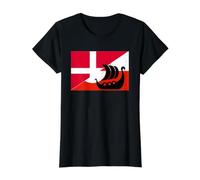 Denmark Greenland Flag is Not for Sale Support Danish Design Value Graphic T-Shirt, Women, Black, XS
