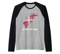 Denmark It's in My DNA Danish Pride Denmark Flag Danes Raglan Baseball Tee