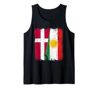 Denmark Kurdistan Half Flag Danish Kurdish Heritage Jersey Tank Top