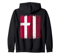 Denmark Latvia Half Flag Danish Latvian Heritage Zip Hoodie