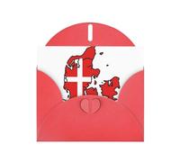 Denmark Map Greeting Card With Envelope (160 x 120 mm) for Birthday/Wedding/Invitation/Christmas/New Year