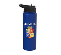 Denmark Medieval Coat of Arms Heraldry Stainless Steel Insulated Water Bottle