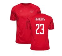Denmark Men's 2022-2023 Home Jersey Hojbjerg 23 in Red | Size: Medium Denmark Red M