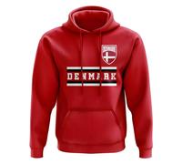 Denmark Men's Personalised Core Football Country Hoody in Red | Size: Small Denmark Red S