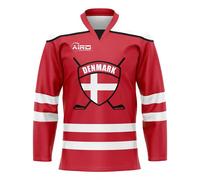 Denmark Men's Personalised Home Ice Hockey Shirt in Red | Size: Medium Denmark Red M