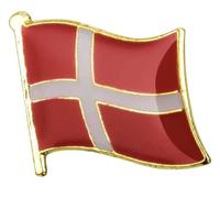 Denmark National Flag Enamel Metal Pin Badge Diplomat Lapel - 1.9cm x 1.6cm - Hard Enamel Danish Dannebrog Flag Brooch - Nordic Cross Symbol Pin for Jacket, Hat, or Backpack