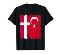 Denmark Turkey Half Flag Turkiye Danish Turkish Heritage T-Shirt