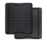 Denmay 34 x 40cm Cast Iron Griddle for Campchef stoves, Heavy Duty Rectangular Griddle Plate for Open fire, Gas Grill, Oven, Charcoal Grill, Double-Sided Reversible Grill/Griddle Combo