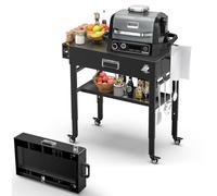 Denmay Grill Stand trolley for Ninja Woodfire outdoor grill (OG700 Series), folding outdoor grill stand for Ninja Woodfire, Weber Q1000, foldable outdoor grill trolley with plenty of space