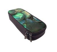 DENMER Abalone Nacre Printed Leather Flip Pencil Case - Multifunctional Organizer for School, Office & Travel