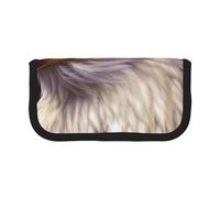 DENMER American Bald Eagle Printed Canvas Pencil Case, Spacious Pen Pouch for School, Office and Travel