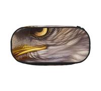 DENMER American Bald Eagle Printed Oxford Fabric Pencil Case with Spacious Design for School, Office, Travel - Multi-Use Stationery & Makeup Pouch
