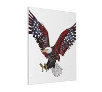 DENMER American Eagle Flag Printed Solid Wood Frame Canvas Wall Art 20x25 CM - Handmade Framing Square Wall Decor for Bedroom, Living Room, Office