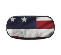 DENMER American Flag Independence Fourth of July Printed Oxford Fabric Pencil Case with Spacious Design for School, Office, Travel - Multi-Use Stationery & Makeup Pouch