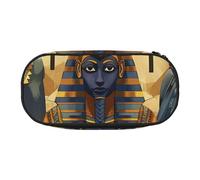 DENMER Ancient Egypt Tribe Series Printed Oxford Fabric Pencil Case with Spacious Design for School, Office, Travel - Multi-Use Stationery & Makeup Pouch
