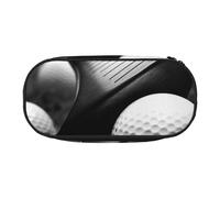 DENMER Black and White Golf Printed Oxford Fabric Pencil Case with Spacious Design for School, Office, Travel - Multi-Use Stationery & Makeup Pouch