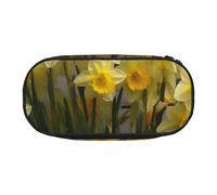 DENMER Bouquet of Daffodils Printed Oxford Fabric Pencil Case with Spacious Design for School, Office, Travel - Multi-Use Stationery & Makeup Pouch
