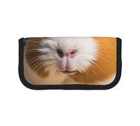 DENMER Cute Guinea Pig Printed Canvas Pencil Case, Spacious Pen Pouch for School, Office and Travel