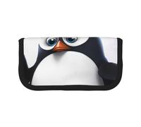DENMER Cute Penguins Printed Canvas Pencil Case, Spacious Pen Pouch for School, Office and Travel