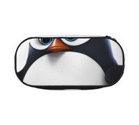 DENMER Cute Penguins Printed Oxford Fabric Pencil Case with Spacious Design for School, Office, Travel - Multi-Use Stationery & Makeup Pouch