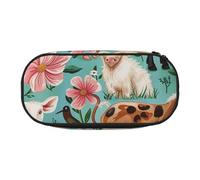 DENMER Farm Animal Printed Oxford Fabric Pencil Case with Spacious Design for School, Office, Travel - Multi-Use Stationery & Makeup Pouch