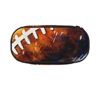 DENMER Galaxy Space American Football Printed Oxford Fabric Pencil Case with Spacious Design for School, Office, Travel - Multi-Use Stationery & Makeup Pouch