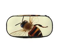 DENMER Honey bee Printed Oxford Fabric Pencil Case with Spacious Design for School, Office, Travel - Multi-Use Stationery & Makeup Pouch