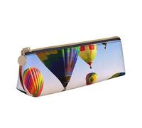DENMER Hot Air Balloons Printed Zipper Pencil Case Cute Stationery Organizer PVC Leather Triangle Makeup Bag Pen Pouch