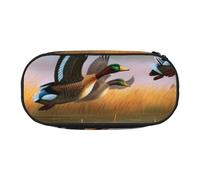 DENMER Hunting Flying Wild Ducks 7 Printed Oxford Fabric Pencil Case with Spacious Design for School, Office, Travel - Multi-Use Stationery & Makeup Pouch