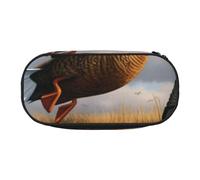 DENMER Hunting Flying Wild Ducks by The Lake Printed Oxford Fabric Pencil Case with Spacious Design for School, Office, Travel - Multi-Use Stationery & Makeup Pouch