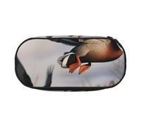 DENMER Hunting Flying Wild Ducks Printed Oxford Fabric Pencil Case with Spacious Design for School, Office, Travel - Multi-Use Stationery & Makeup Pouch