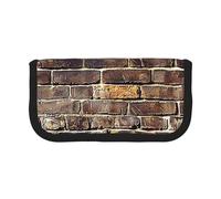 DENMER Industrial Brick Wall Background Printed Canvas Pencil Case, Spacious Pen Pouch for School, Office and Travel