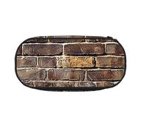 DENMER Industrial Brick Wall Background Printed Oxford Fabric Pencil Case with Spacious Design for School, Office, Travel - Multi-Use Stationery & Makeup Pouch