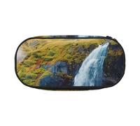 DENMER Mountain Waterfall Printed Oxford Fabric Pencil Case with Spacious Design for School, Office, Travel - Multi-Use Stationery & Makeup Pouch