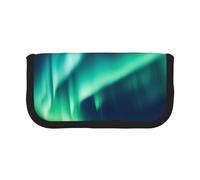 DENMER Northern Lights Printed Canvas Pencil Case, Spacious Pen Pouch for School, Office and Travel