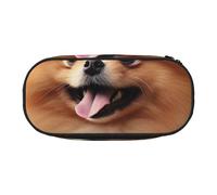 DENMER Pomeranian Dog Printed Oxford Fabric Pencil Case with Spacious Design for School, Office, Travel - Multi-Use Stationery & Makeup Pouch