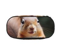 DENMER Squirrel Funny Animal Printed Oxford Fabric Pencil Case with Spacious Design for School, Office, Travel - Multi-Use Stationery & Makeup Pouch
